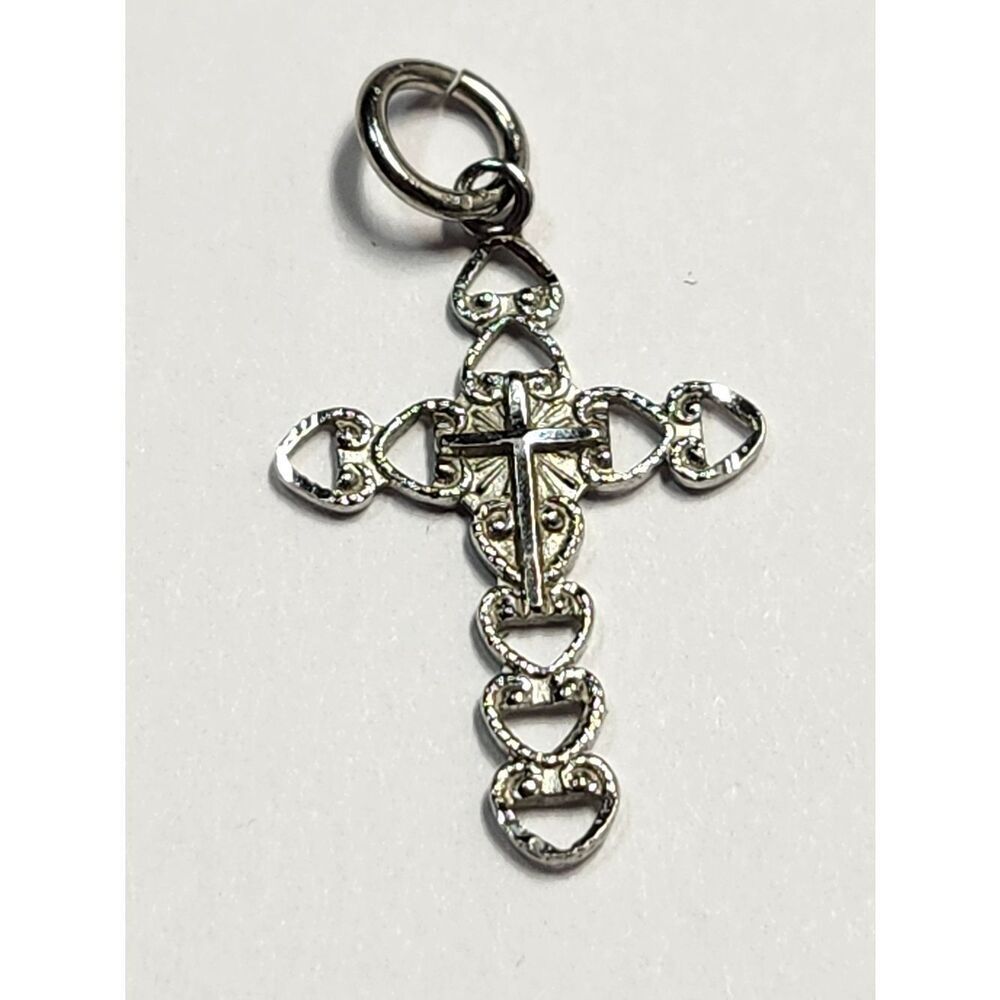 Chapel Sterling Silver Plated Cross Pendant Charm